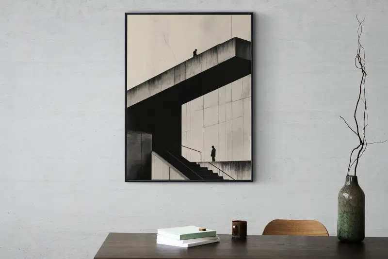 Brutalism Architecture Poster, Concrete Art Print, Minimalist Wall Decor, Gift for Architect, Living Room Art