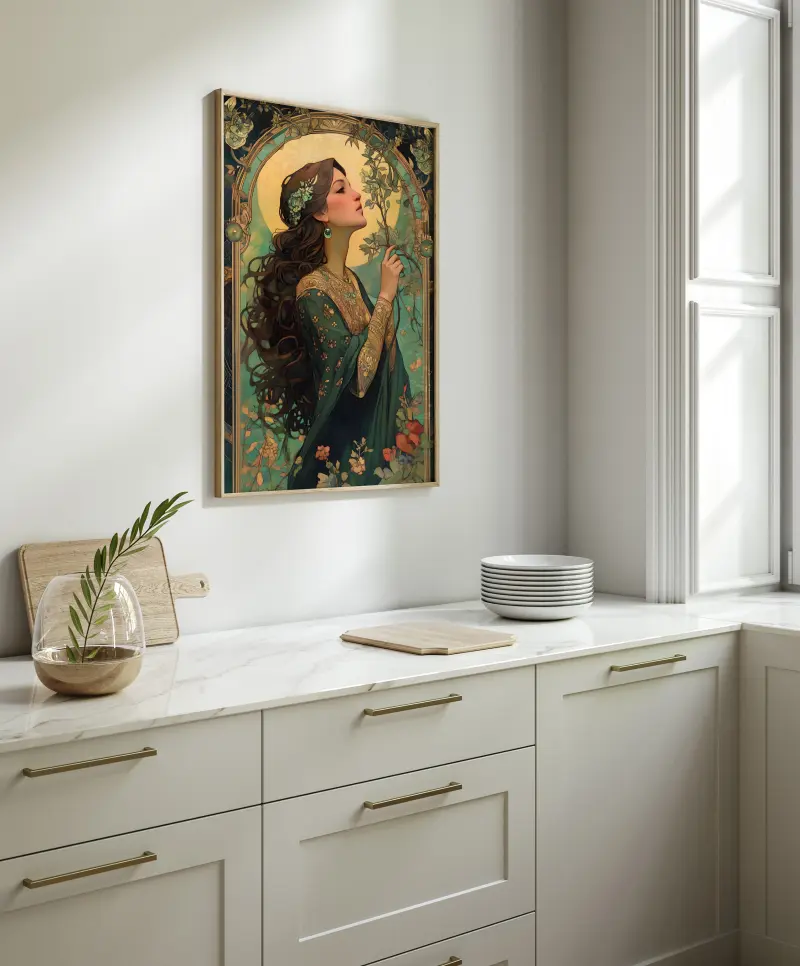 Art Nouveau Goddess Art Print, Mucha Style Wall Art, Vintage Poster, Greek Mythology Decor