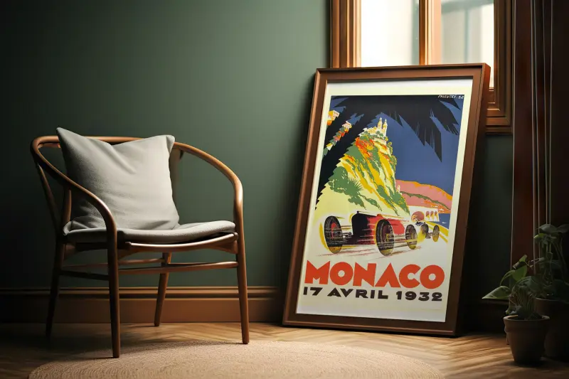 Monaco 1932 Grand Prix Poster, Pre-War Racing Print, 1930s Car Poster, Gift for Classic F1 Fan