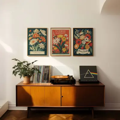 Matisse Style Flower Market Print Poster Set of 3 Wall Art