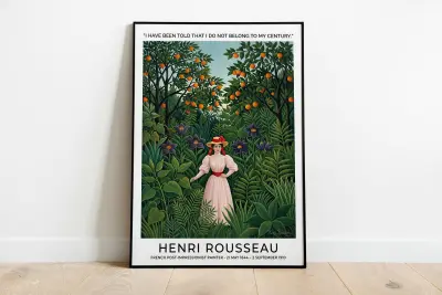 Henri Rousseau Jungle Quote Poster, Naive Art Print, Woman in Forest, Post-Impressionist Wall Decor