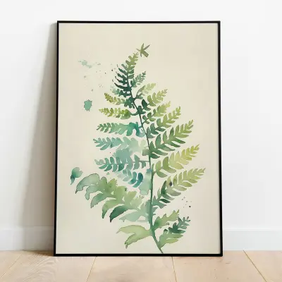 Fern Leaf Botanical Print, Minimalist Wall Art, Greenery Poster, Modern Nature Decor