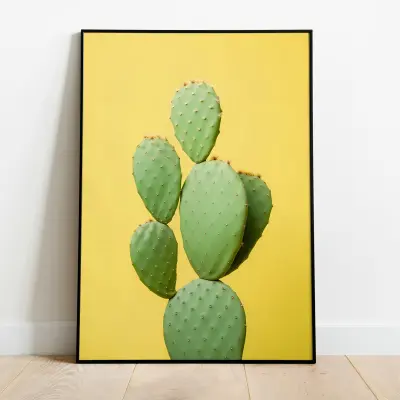 Yellow Cactus Print, Botanical Wall Art, Desert Poster, Succulent Decor, Modern Home Decor