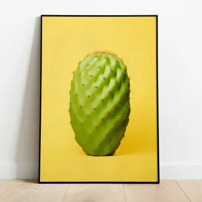 Yellow Cactus Printable Wall Art, Botanical Poster, Desert Decor, Digital Download
