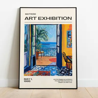 Matisse Exhibition Poster Print, The Open Window Wall Art, Modern Home Decor Art Print, Fauvism Gallery Decor