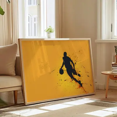 Basketball Player Poster in Action, Sports Wall Art, Basketball Print, Gift for Fan