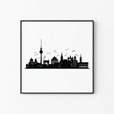 Berlin Skyline Poster Wall Art | Germany Cityscape Print | Berlin Lover Gift | Living Room Home Decor