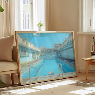 Empty Pool Art Print, Surreal Swimming Pool Wall Art, Minimalist Poster, Modern Architecture Photography for Home Decor