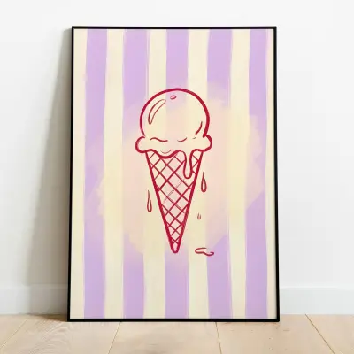 Ice Cream Wallpaper for Dopamine Decor, Colorful Y2K Print, Retro Summer Wall Art