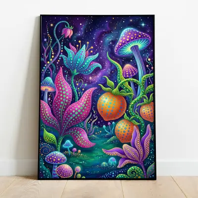 Kusama Inspired Goa Print | Colorful Pop Art Wall Art for Living Room | Psychedelic Decor Gift