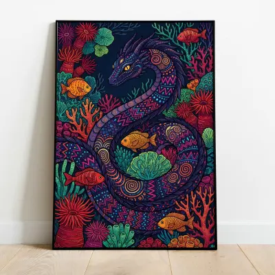 Gond Painting Tiger Digital Download, Boho Indian Art Print A3, Modern Tribal Art Decor