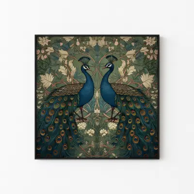 William Morris Peacock Print, Arts and Crafts Wall Art, Vintage Style Poster, Aesthetic Room Decor
