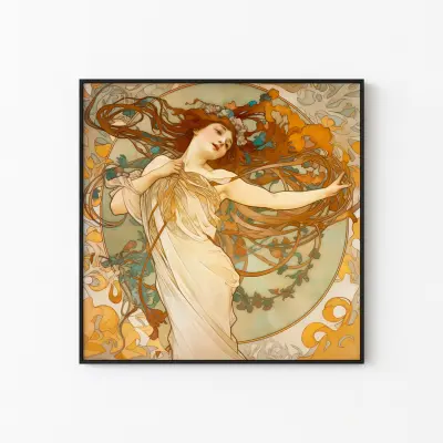 Art Nouveau Sunday Poster, Jugendstil Wall Art Print, Vintage Illustration, Classic Home Decor for Living Room