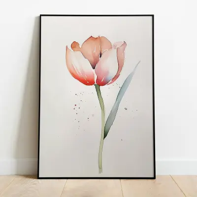 Poppy Watercolor Print, Red Flower Painting, Botanical Wall Art for Living Room, Modern Art Print