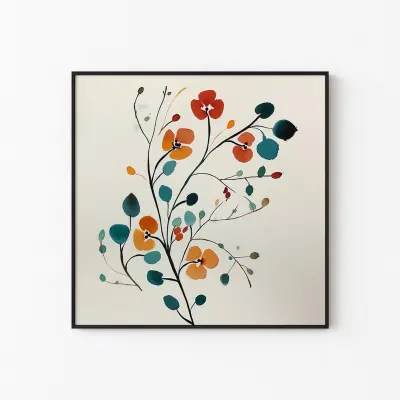 Minimalist Floral Watercolor Print, Botanical Wall Art, Flower Poster, Modern Home Decor