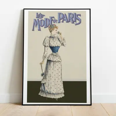 Victorian Fashion Magazine Cover Poster, Vintage Print Wall Art, Elegant Retro Home Decor