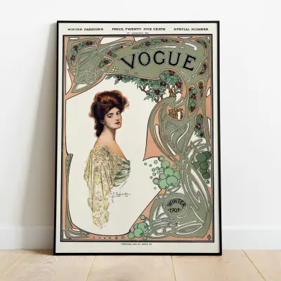 Vintage 1920s Fashion Poster, Magazine Cover Art Print, Retro Wall Decor, Art Deco Illustration