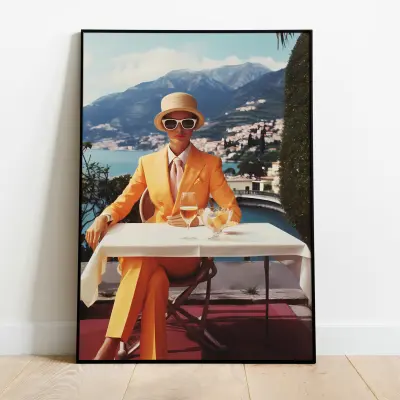70s Fashion Icon Print, Lake Como Travel Photography, Vintage Italy Poster, Retro Wall Art