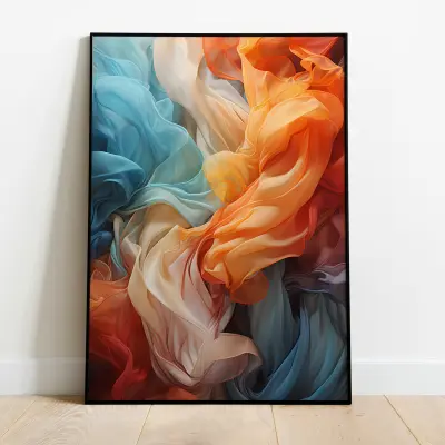 Mystical fabric poster abstract vivid colors wall art print digital