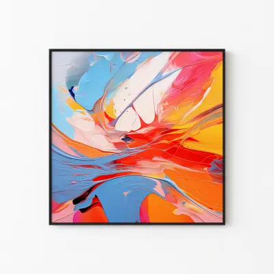 Carnival Poster Colorful Modernist Style Wall Art Print Digital Download Framed
