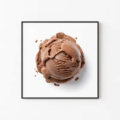 Chocolate Ice Cream Poster Elegant Wall Art Cafe Decor Decadent Dessert Chocoholic Gift Print