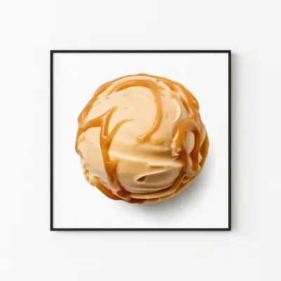 Caramel Ice Cream Poster, Kitchen and Cafe Wall Art, Dessert Lovers Print