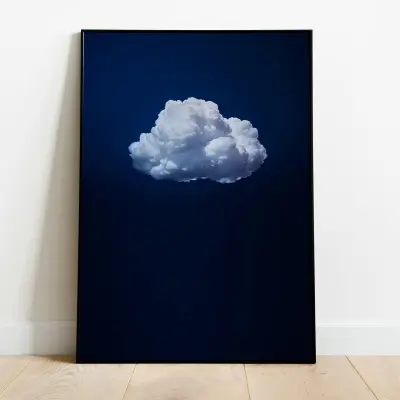 Cloud Wall Art Indigo Night Sky Abstract Blue Art Print Poster Digital Download