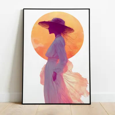Queen of the Wind Poster Feminine Art Print Feminist Art Nouveau Wall Art Canvas Framed