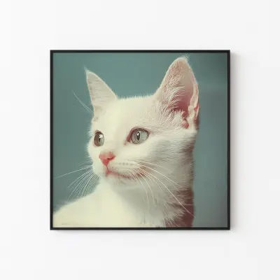 Cute Kitten Poster Retro Black and White Photograph Museum Quality Print Wall Art Decor