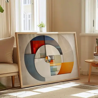 Fibonacci Bauhaus Poster Art Print Geometric Minimalist Design Wall Art Abstract Modern Graphic
