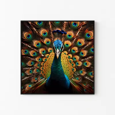 Peacock Poster Wall Art Peacock Photo Open Wings Majestic Photography Animal Print