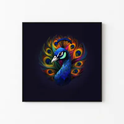 Magnificent Blue Peacock Poster Painting Print Modern Home Decor Wall Art Decor for Living Room