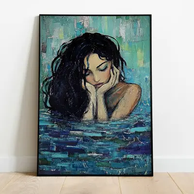 Aphrodite Oil Painting Poster Art Nouveau Divine Feminine Print Greek Goddess Wall Art
