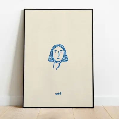 Wtf Scribble Funny Woman Wondering Digital Download Printable Wall Art