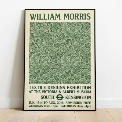 William Morris Exhibition Poster Arts and Crafts Movement Acanthus