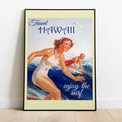 Hawaii Surf Poster Surfing Art Print