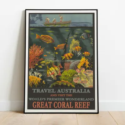 Australia Vintage Travel Poster Art Print Outback Wall Decor