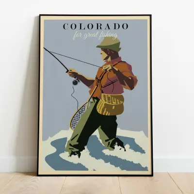 Poster Colorado America Landscape Rocky Mountains Vintage Travel Art Print