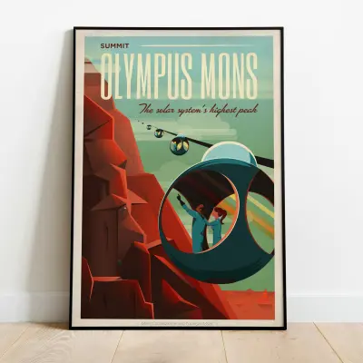 Poster Mars Space Travel Science Fiction Art