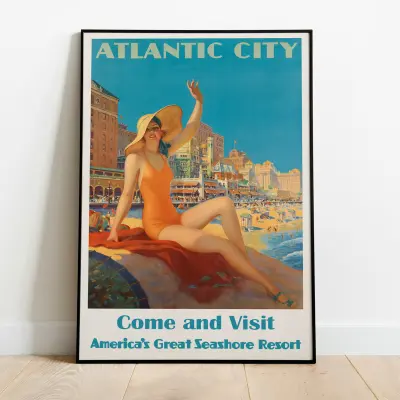 New Jersey Travel Poster Art Print Wanddeko USA