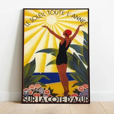 Poster Art Print Vintage Travel Poster France Theme France Wall Art