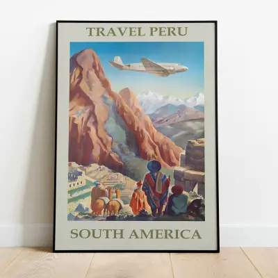 Poster Peru Travel Wall Art Illustration South America