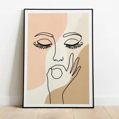 Minimalist Toilet Art Poster Funny Face Bathroom Wall Decor