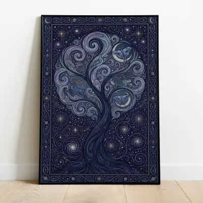 William Morris Tree of Life, Pre-Raphaelite Art Print, Arts and Crafts Decor, Moody Botanical, Maximalist Home Decor