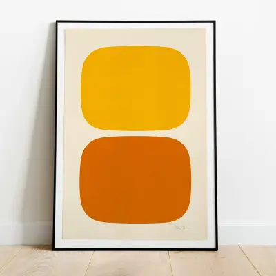 Minimalist Yellow Orange Geometric Color Field Art Print Mid-Century Modern Abstract Poster