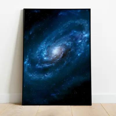 Poster breathtaking spiral galaxy viewed at an oblique tilted perspective art print