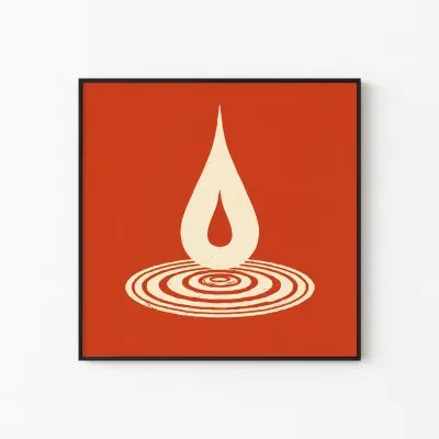 Flat Vector App Icon Artwork Cream Drop With Single Concentric Ring Chekos Minimalism