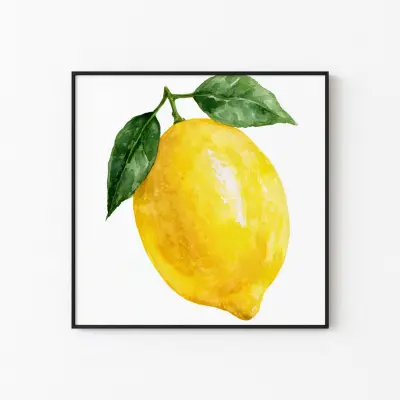 Poster Lemon watercolor illustration fresh fruit art print