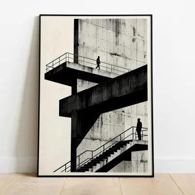 Brutalist Architecture Fine Art Print Modern Concrete Building Industrial Wall Decor Minimalist Poster