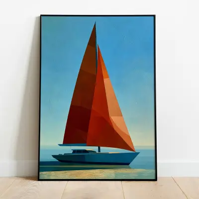 Poster Contemporary Abstract Painting Yacht Large Forms
